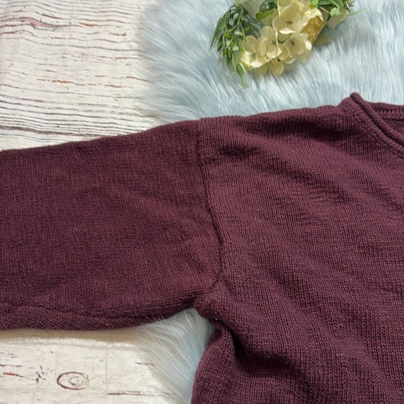 Lulu-B Maroon Knit Quarter Sleeve Sweater sz S/M - Picture 3 of 10